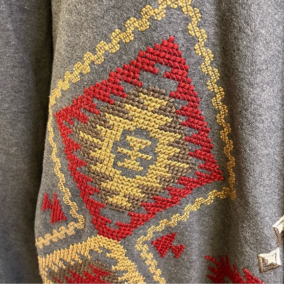 Johnny Was Aztec Gray Patterned Cardigan Sweater Women's Size Small - Picture 6 of 16